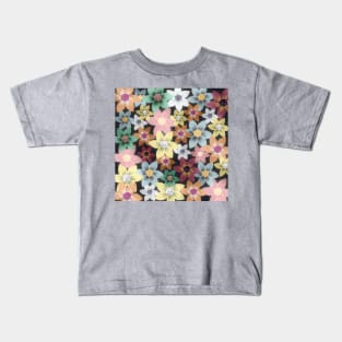 Floral Pattern of Colored Scarlet Pimpernel Flowers Kids T-Shirt